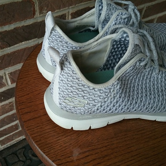 Skechers Gray and White Memory Foam Sneakers - Picture 4 of 8